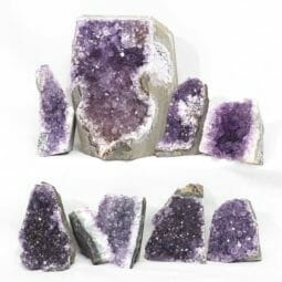 2.04kg Amethyst Mini Cluster Specimen Set 8 Pieces J1806 | Himalayan Salt Factory