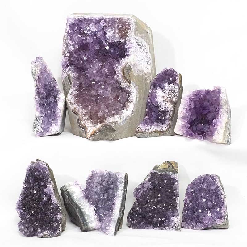 2.04kg Amethyst Mini Cluster Specimen Set 8 Pieces J1806 3 2.04kg Amethyst Mini Cluster Specimen Set 8 Pieces J1806 | Himalayan Salt Factory