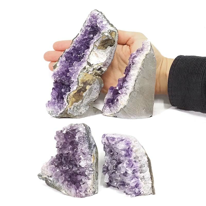 2.02kg Amethyst Mini Cluster Specimen Set 4 Pieces J1809 4 2.02kg Amethyst Mini Cluster Specimen Set 4 Pieces J1809 | Himalayan Salt Factory