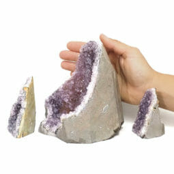 2.04kg Amethyst Mini Cluster Specimen Set 3 Pieces J1821 5 2.04kg Amethyst Mini Cluster Specimen Set 3 Pieces J1821 | Himalayan Salt Factory