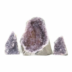 2.04kg Amethyst Mini Cluster Specimen Set 3 Pieces J1821 | Himalayan Salt Factory