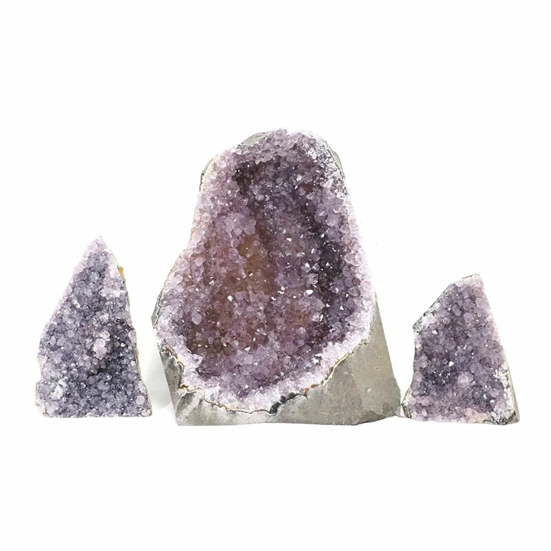 2.04kg Amethyst Mini Cluster Specimen Set 3 Pieces J1821 3 2.04kg Amethyst Mini Cluster Specimen Set 3 Pieces J1821 | Himalayan Salt Factory
