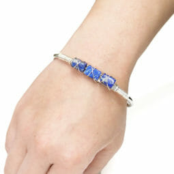 Lapis Lazuli Gemstone Adjustable Sliver Bracelet | Himalayan Salt Factory