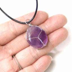 Natural Amethyst Wire Wrapped Pendant | Himalayan Salt Factory