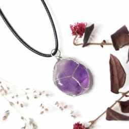 Natural Amethyst Wire Wrapped Pendant | Himalayan Salt Factory