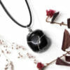 Natural Black Onyx Wire Wrapped Pendant | Himalayan Salt Factory