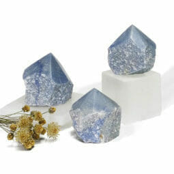 Natural Blue Quartz Rough Point Set 3 | Himalayan Salt Factory