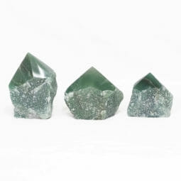 Green Quartz Rough Point Set 3 7 Natural Green Quartz Rough Point Set 3 | Himalayan Salt Factory