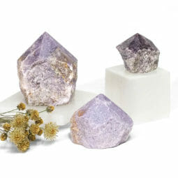 Natural Lepidolite Rough Point Set 3 | Himalayan Salt Factory