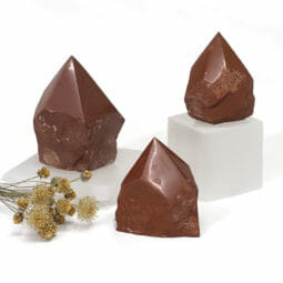 Natural Red Jasper Rough Point Set 3 | Himalayan Salt Factory