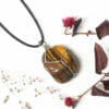 Natural Tiger Eye Wire Wrapped Pendant | Himalayan Salt Factory
