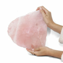 1.70kg Natural Rose Quartz Polished Slab Plate J1841 | Himalayan Salt Factory