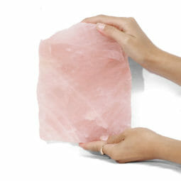 1.25kg Natural Rose Quartz Polished Slab Plate J1842 | Himalayan Salt Factory