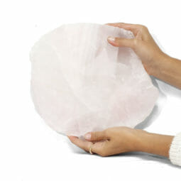 1.85kg Natural Rose Quartz Polished Slab Plate J1845 | Himalayan Salt Factory