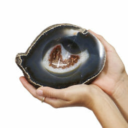 1.93kg Blue Agate Crystal Polished Bowl set of 3 J1860 | Himalayan Salt Factory