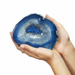 1.69kg Blue Agate Crystal Polished Bowl set of 3 J1864 | Himalayan Salt Factory
