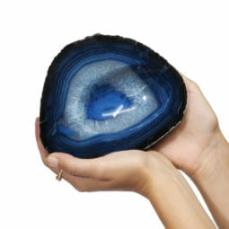 1.78kg Blue Agate Crystal Polished Bowl set of 3 J1866 | Himalayan Salt Factory
