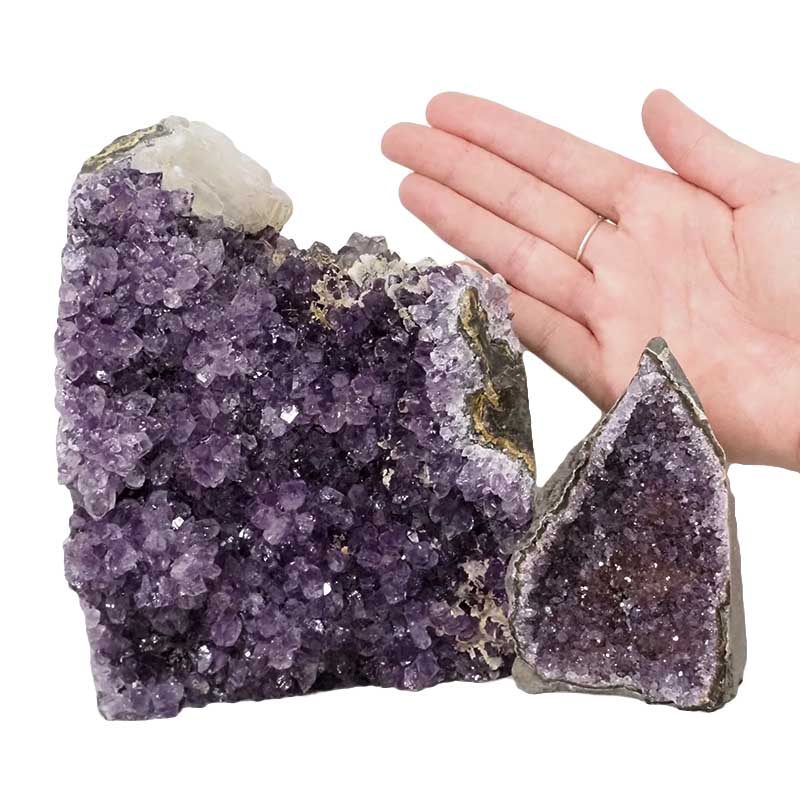 2.69kg Amethyst Crystal Geode Specimen Set 2 Pieces DN1521 4 Amethyst Crystal Geode Specimen Set DN1521 | Himalayan Salt Factory
