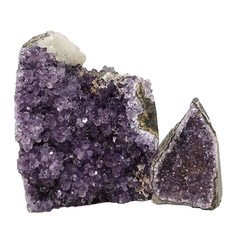 2.69kg Amethyst Crystal Geode Specimen Set 2 Pieces DN1521 3 Amethyst Crystal Geode Specimen Set DN1521 | Himalayan Salt Factory