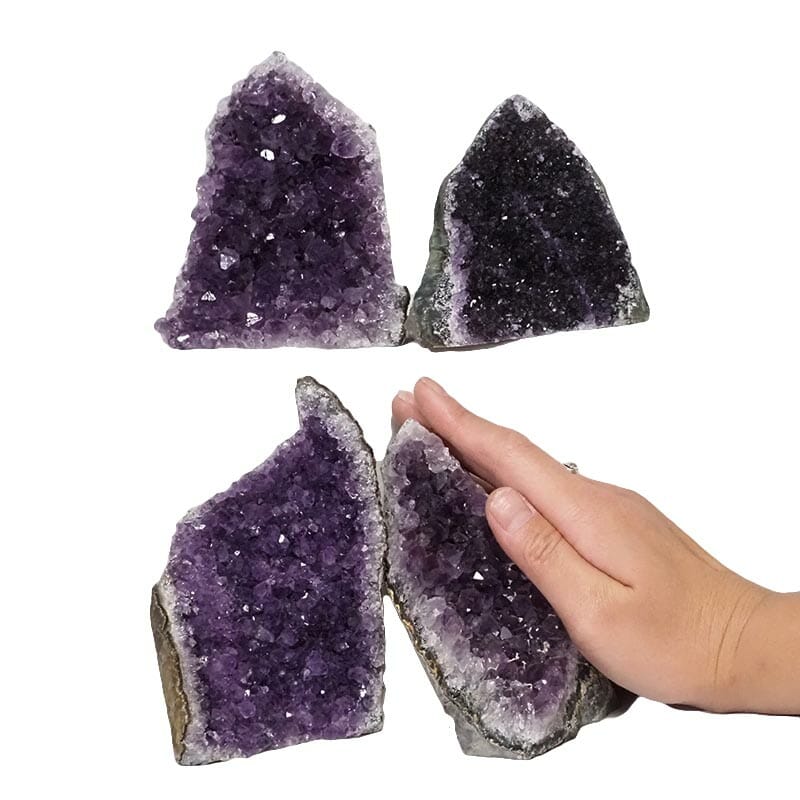 2.08kg Amethyst Crystal Geode Specimen Set 4 Pieces DN1529 4 Amethyst Crystal Geode Specimen Set DN1529 | Himalayan Salt Factory