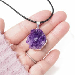 Amethyst Druze Cluster Electroformed SP Pendant | Himalayan Salt Factory