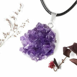 Amethyst Druze Cluster Electroformed SP Pendant | Himalayan Salt Factory