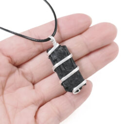 Black Tourmaline Spiral SP Pendant | Crystal Factory