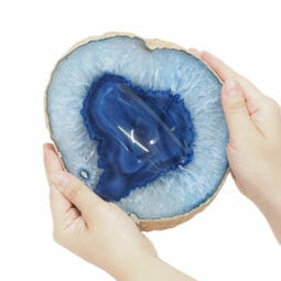 Blue Agate Crystal Polished Bowl DS1841 | Himalayan Salt Factory