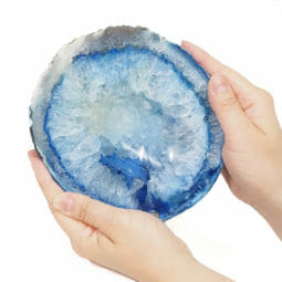 Blue Agate Crystal Polished Bowl DS1842 | Himalayan Salt Factory