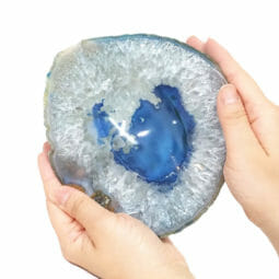 Blue Agate Crystal Polished Bowl DS1844 | Himalayan Salt Factory