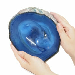 Blue Agate Crystal Polished Bowl DS1845 | Himalayan Salt Factory