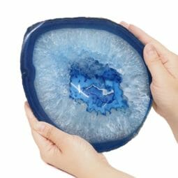 Blue Agate Crystal Polished Bowl DS1847 | Himalayan Salt Factory