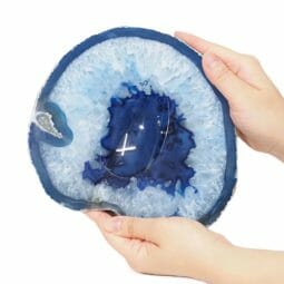 Blue Agate Crystal Polished Bowl DS1849 | Himalayan Salt Factory