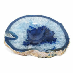 Blue Agate Crystal Polished Bowl DS1849 | Himalayan Salt Factory