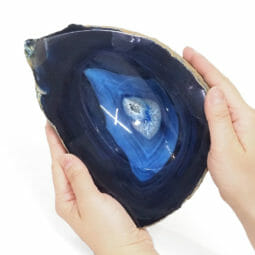 Blue Agate Crystal Polished Bowl DS1850 | Himalayan Salt Factory