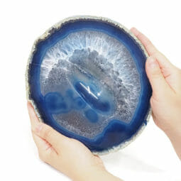 Blue Agate Crystal Polished Bowl DS1851 | Himalayan Salt Factory