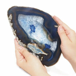 Blue Agate Crystal Polished Bowl DS1854 | Himalayan Salt Factory