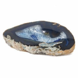Blue Agate Crystal Polished Bowl DS1854 | Himalayan Salt Factory