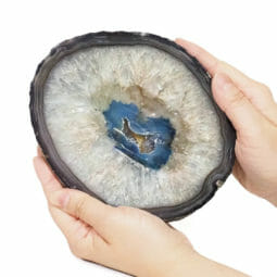 Blue Agate Crystal Polished Bowl DS1855 | Himalayan Salt Factory