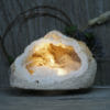 5.40kg Natural Calcite Geode Lamp with Large LED Light Base DK575 | Himalayan Salt Factory