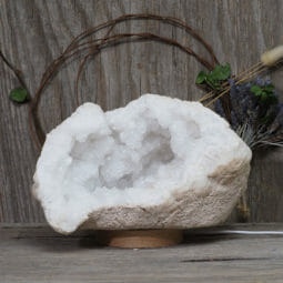 4.76kg Natural Calcite Geode Lamp with Large LED Light Base DK580 | Himalayan Salt Factory