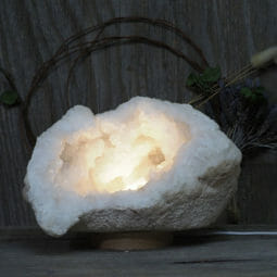 4.76kg Natural Calcite Geode Lamp with Large LED Light Base DK580 | Himalayan Salt Factory