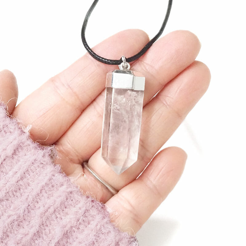 Clear Quartz Terminated Point Electroformed SP Pendant 4 Clear Quartz Terminated Point Electroformed SP Pendant | Himalayan Salt Factory