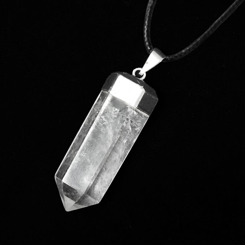 Clear Quartz Terminated Point Electroformed SP Pendant 5 Clear Quartz Terminated Point Electroformed SP Pendant | Himalayan Salt Factory
