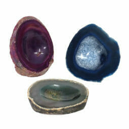 Colourful Agate Crystal Polished Bowl set of 3 N1781 | Himalayan Salt Factory