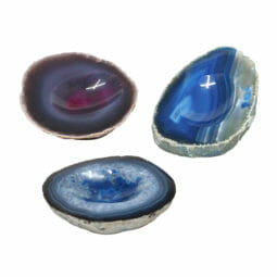Colourful Agate Crystal Polished Bowl set of 3 N1786 | Himalayan Salt Factory