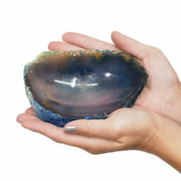 Colourful Agate Crystal Polished Bowl set of 3 N1788 | Himalayan Salt Factory