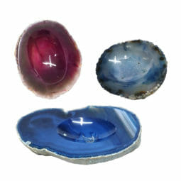 Colourful Agate Crystal Polished Bowl set of 3 N1789 | Himalayan Salt Factory