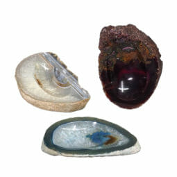Mixed Colour Agate Crystal Polished Bowl set of 3 N1790 | Himalayan Salt Factory