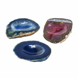 Mixed Colour Agate Crystal Polished Bowl set of 3 N1792 | Himalayan Salt Factory